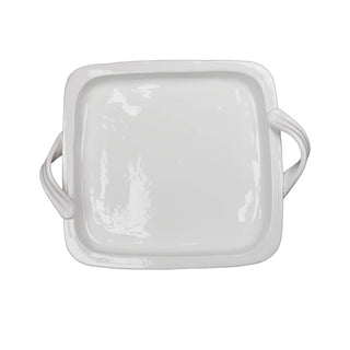 Large White Rectangular Serving Platter – Handcrafted Italian Architectural Platter