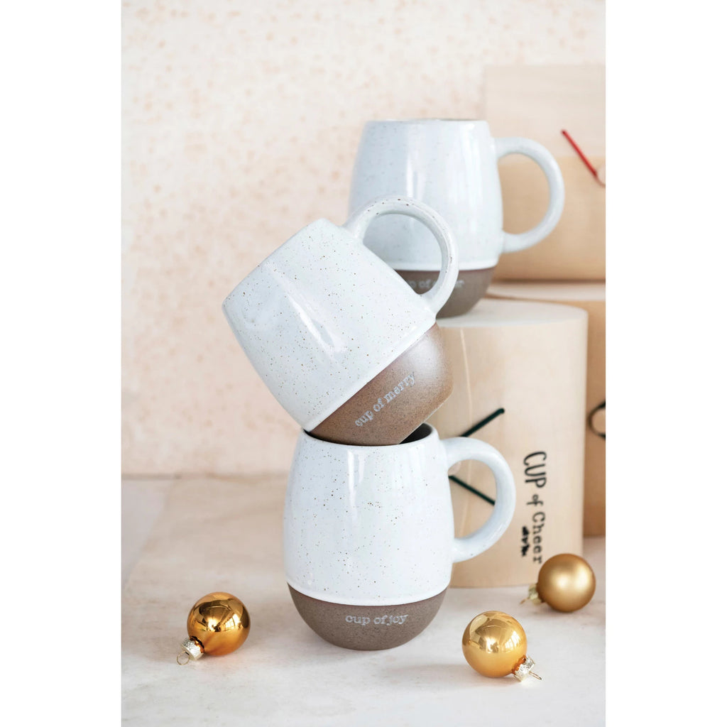 18 oz. Stoneware Mug with Wooden Gift Box – Holiday Coffee Mug Gift