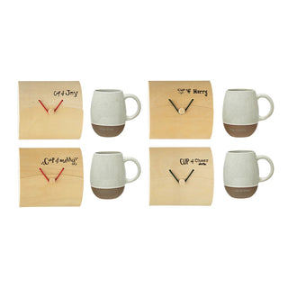18 oz. Stoneware Mug with Wooden Gift Box – Holiday Coffee Mug Gift