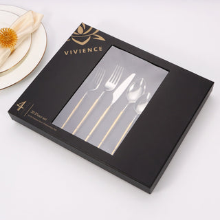 20 pc flatware set with Half Textured Handle