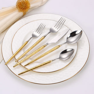20 pc flatware set with Half Textured Handle