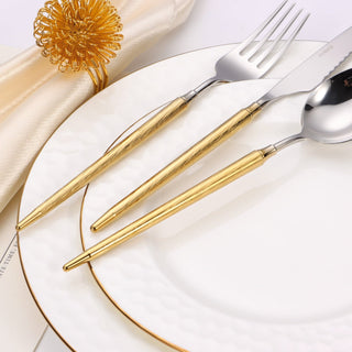20 pc flatware set with Half Textured Handle