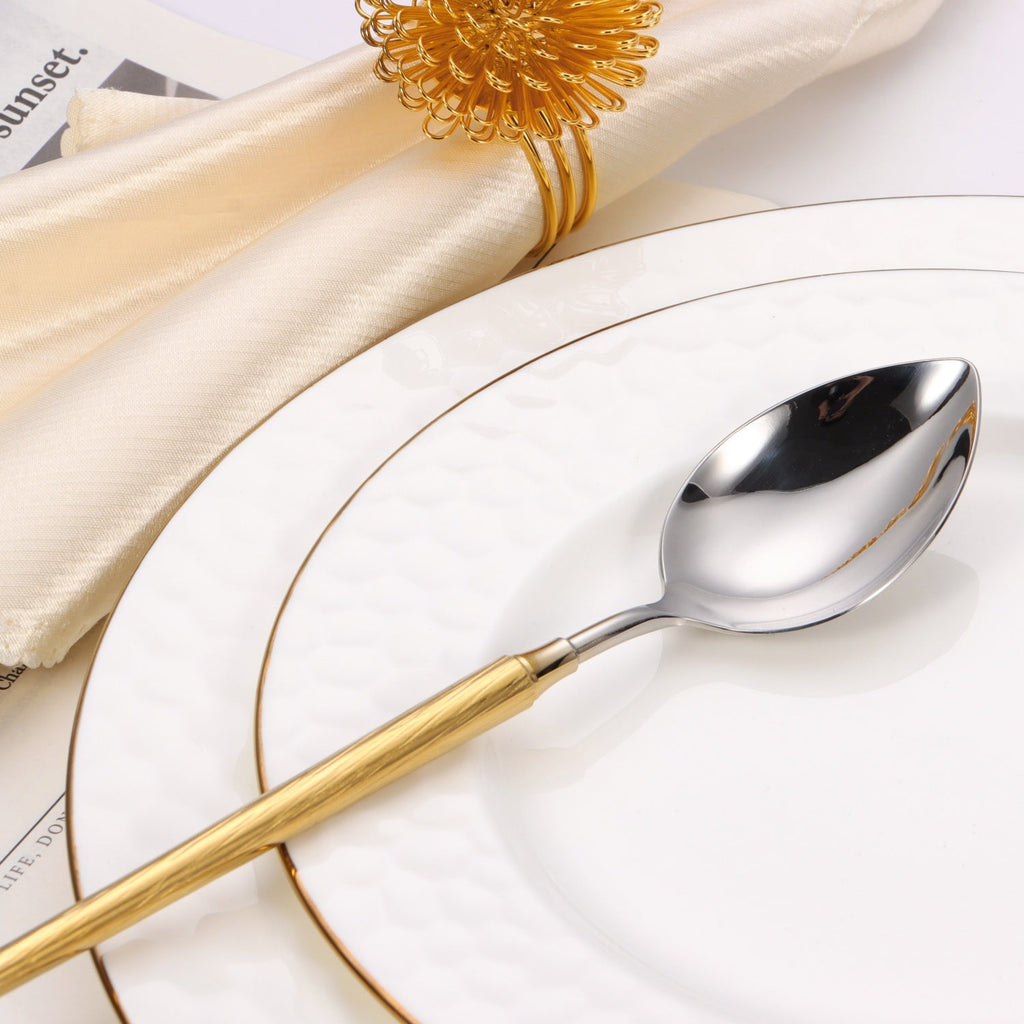 20 pc flatware set with Half Textured Handle