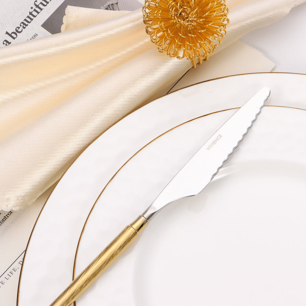 20 pc flatware set with Half Textured Handle