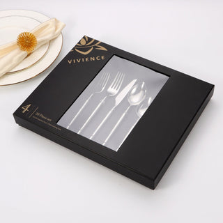 20 pc flatware set with Half Textured Handle