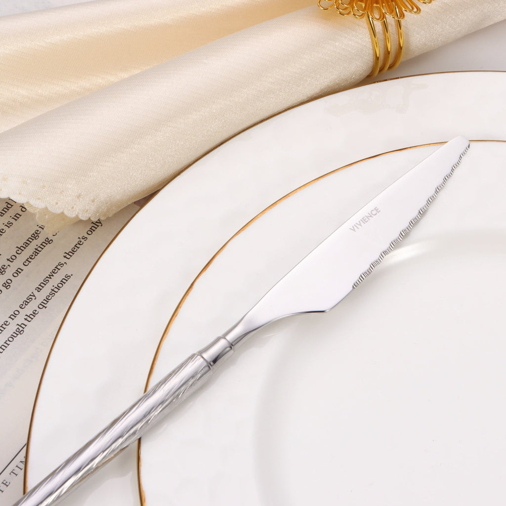 20 pc flatware set with Half Textured Handle