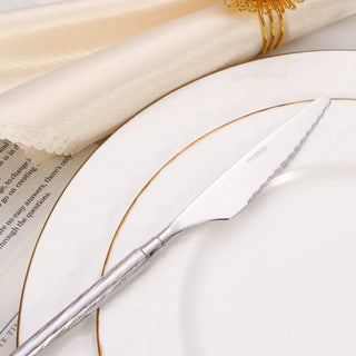 20 pc flatware set with Half Textured Handle
