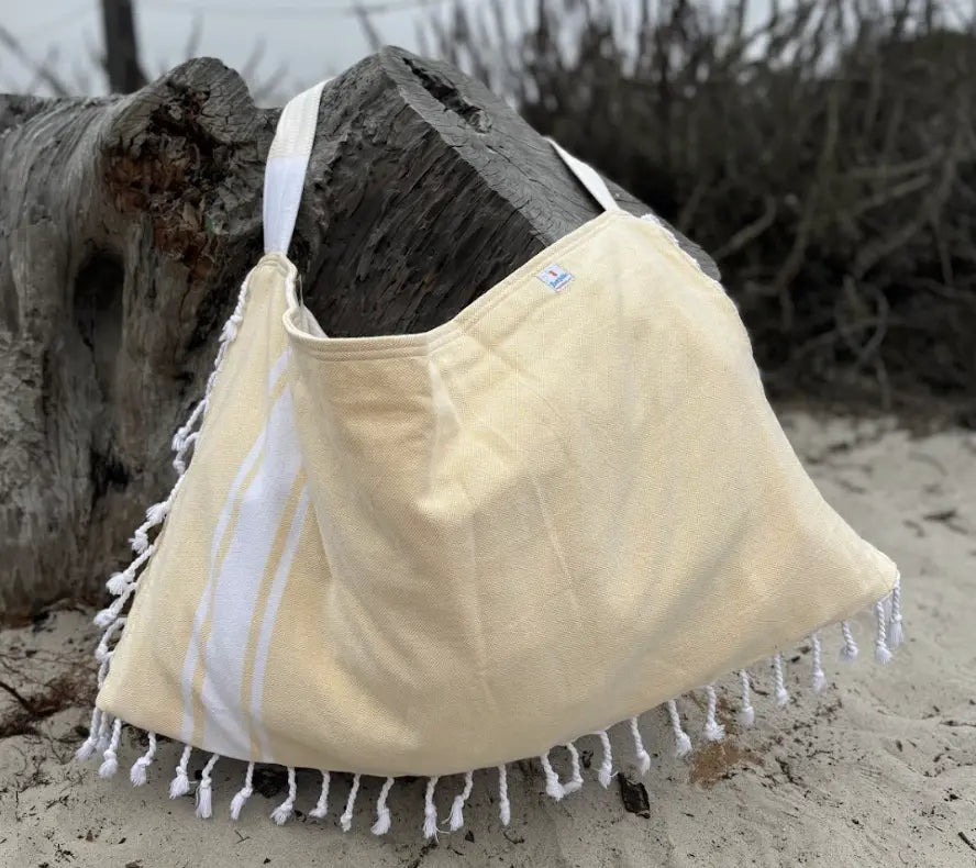 3-in-1 Cotton Beach Bag, Towel & Chair Cover – Solid Collection