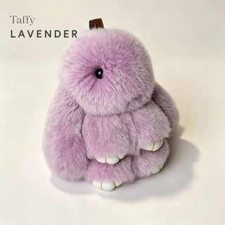 Bunny Lulu Rex Fur Key Chain Gift Set with Vintage Tin or Drawstring Bag