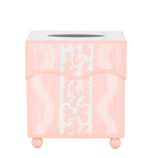 Pink Ikat Wastepaper Basket & Tissue | Chic Decorative Bath Set