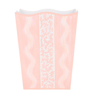 Pink Ikat Wastepaper Basket & Tissue | Chic Decorative Bath Set