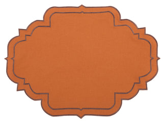 Augusta Orange & Brown Trim Placemat & Napkin Set