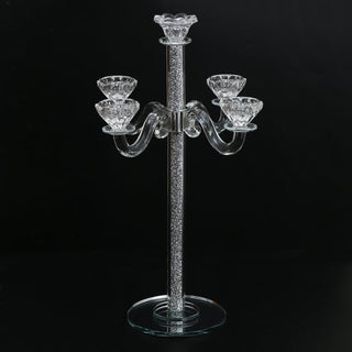 Tall Crystal Candelabra 5 Arms