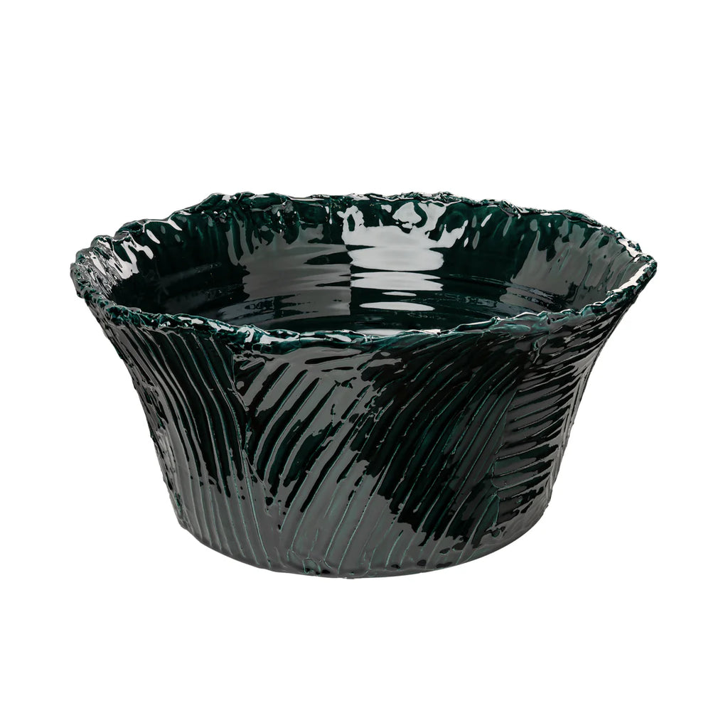 Textured Bowl, Emerald Green – Handmade Italian Decorative Ceramic Bowl