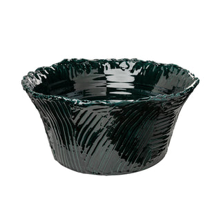 Textured Bowl, Emerald Green – Handmade Italian Decorative Ceramic Bowl