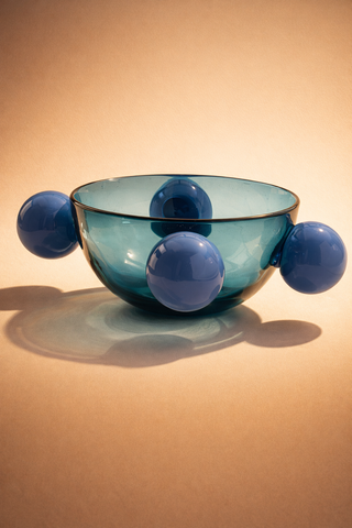 Tezon Blue & Smoke Recycled Glass Bowl