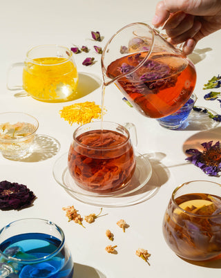 Daily Ritual Set – Flower Tea Wellness Ritual with Glass Pot