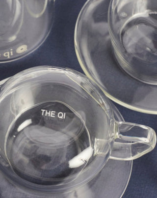 Glass Cups & Saucers Set (2) – Heat-Resistant Borosilicate Tea Cups