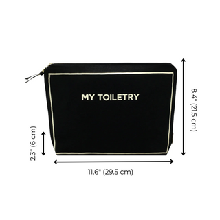 Toiletry Pouch with Coated Lining – Black