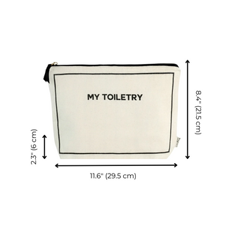 Toiletry Pouch with Coated Lining – Cream