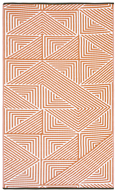 Tokyo Burnt Orange Reversible Outdoor Patio Rug