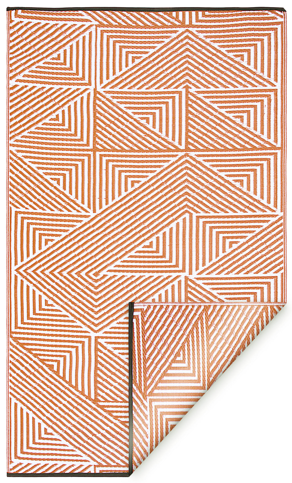 Tokyo Burnt Orange Reversible Outdoor Patio Rug