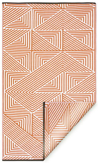 Tokyo Burnt Orange Reversible Outdoor Patio Rug