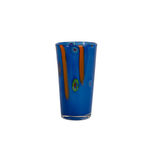 Torcello Millefiori & Stripes Highball Glass – Mouth-Blown Decorative Italian Style Glassware