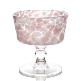Torcello Spotted Rosa Dessert Coupe – Decorative Italian Style Dessert & Sorbet Glass