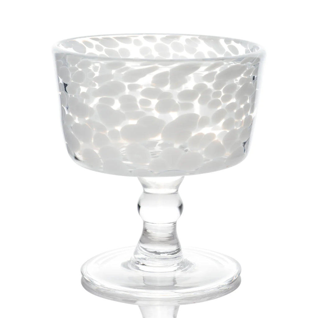 Torcello Spotted Rosa Dessert Coupe – Decorative Italian Style Dessert & Sorbet Glass