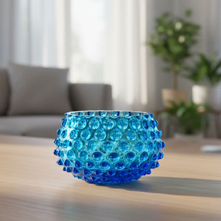 Hobnail Glass Bowl in Coastal Azul – Small