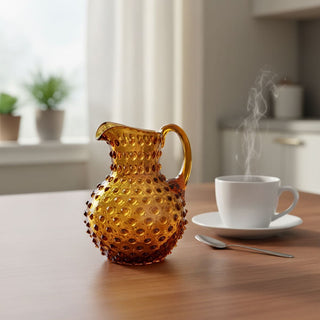 Hobnail Glass Creamer Jug in Saffron Light – 1 Liter