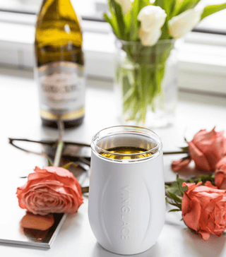 Vinglacé Glass-Lined Wine Tumbler with Lid – 10 oz Insulated Drinkware