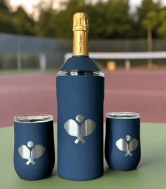 Limited Edition Pickleball Wine Set in Navy – Wine Chiller & Glasses