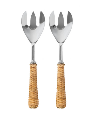 Basketweave Salad Server Set | Elegant Tabletop Serving Utensils
