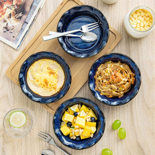 Reactive Glaze Stoneware Pie Pan Set – Set of 6