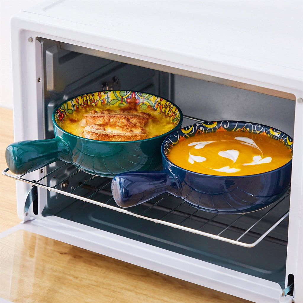 Simi Soup Bowls with Handles Set of 4 – 23oz Bohemian Porcelain Bowls