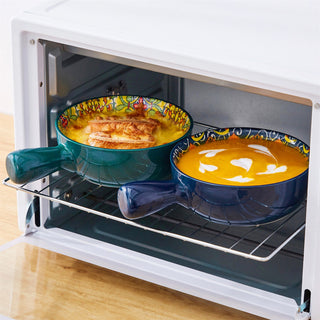 Simi Soup Bowls with Handles Set of 4 – 23oz Bohemian Porcelain Bowls