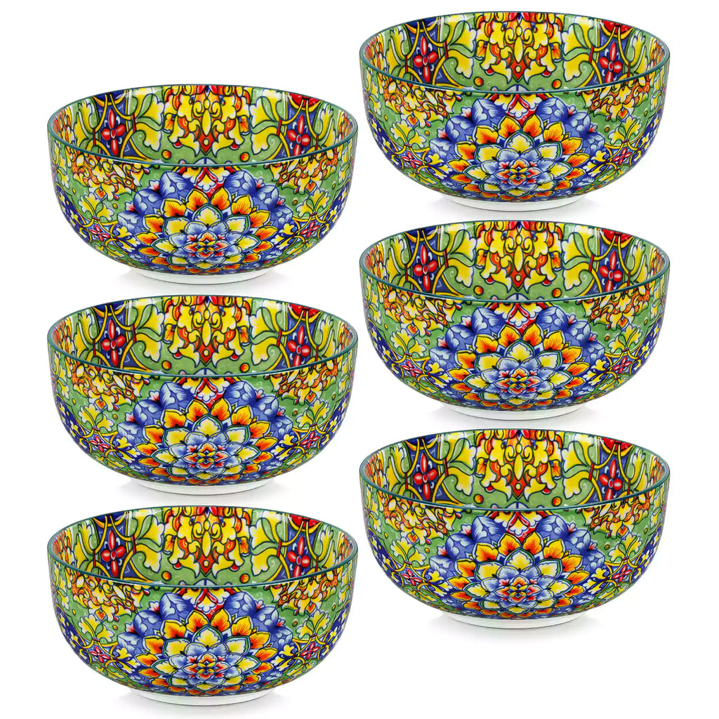 Simi 28oz Double-Sided Porcelain Bowls – Set of 6