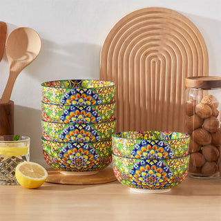 Simi 28oz Double-Sided Porcelain Bowls – Set of 6