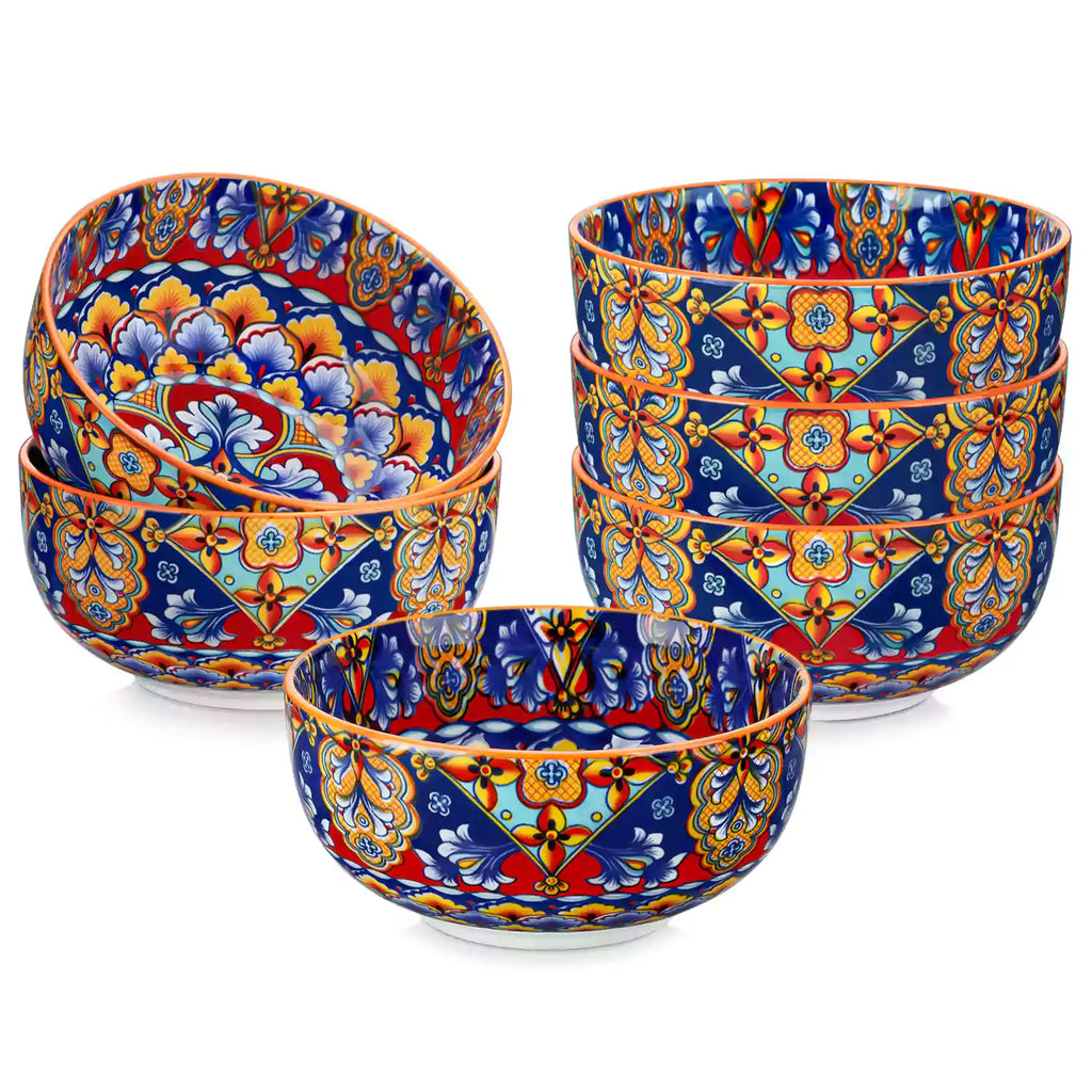 Simi 28oz Double-Sided Porcelain Bowls – Set of 6