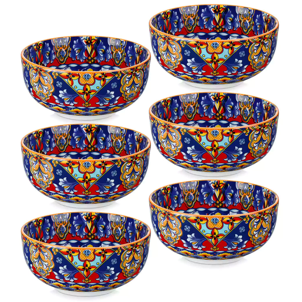 Simi 28oz Double-Sided Porcelain Bowls – Set of 6
