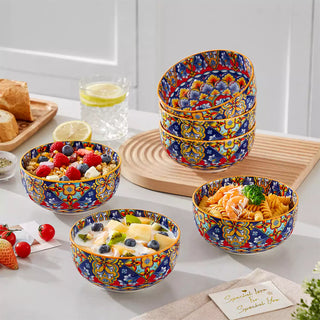 Simi 28oz Double-Sided Porcelain Bowls – Set of 6