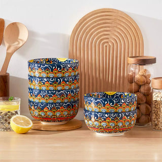 Simi 28oz Double-Sided Porcelain Bowls – Set of 6