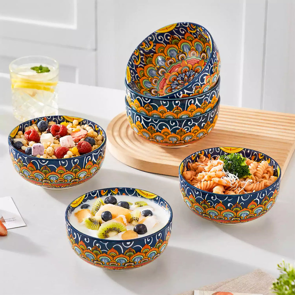 Simi 28oz Double-Sided Porcelain Bowls – Set of 6