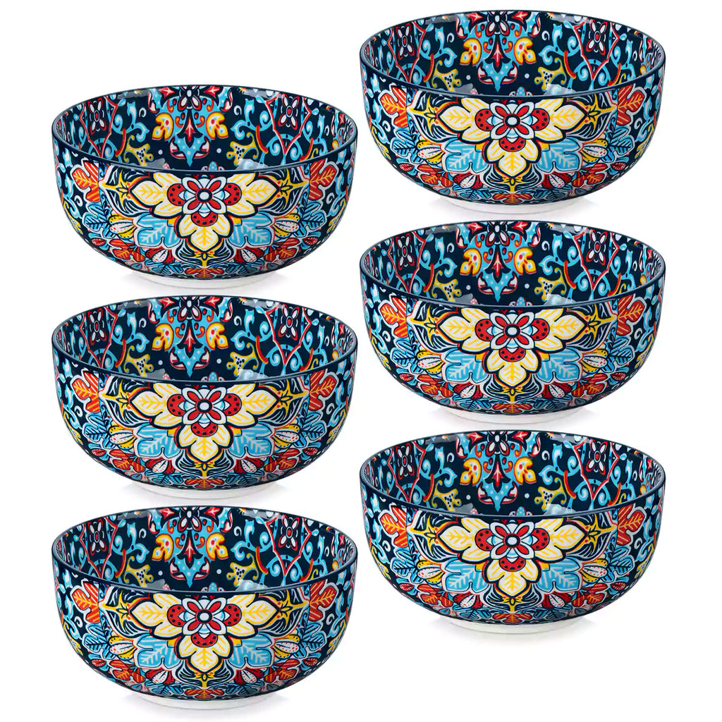 Simi 28oz Double-Sided Porcelain Bowls – Set of 6