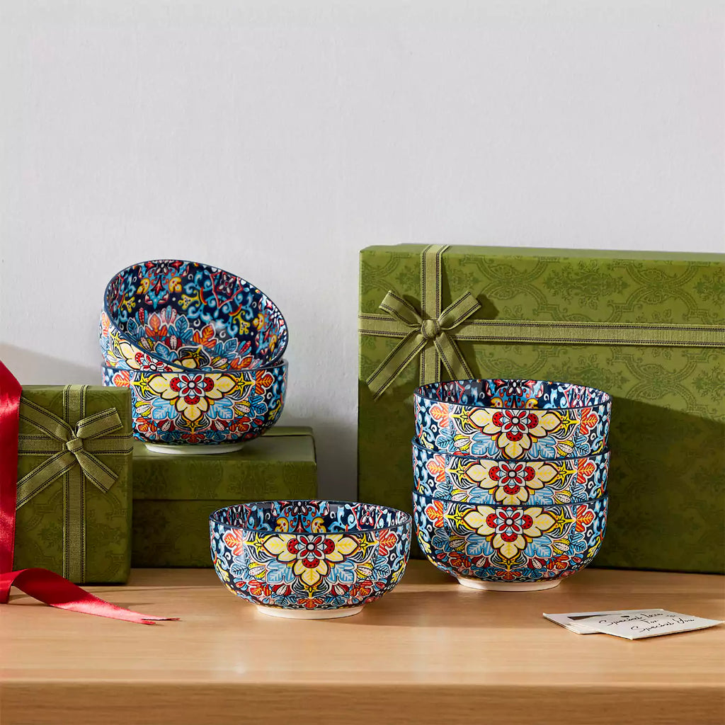 Simi 28oz Double-Sided Porcelain Bowls – Set of 6