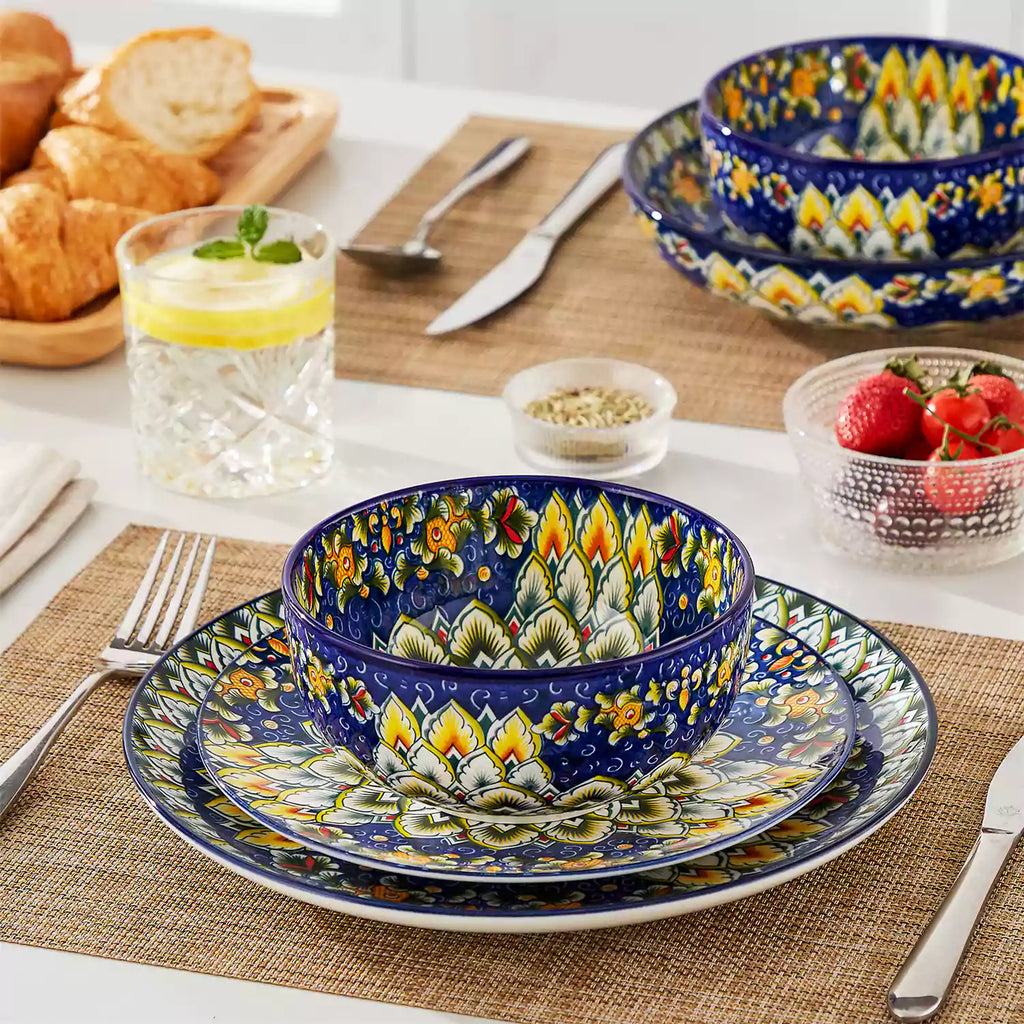 Simi 28oz Double-Sided Porcelain Bowls – Set of 6
