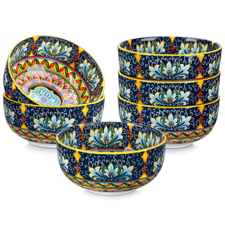 Simi 28oz Double-Sided Porcelain Bowls – Set of 6