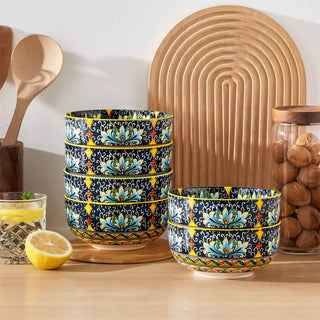 Simi 28oz Double-Sided Porcelain Bowls – Set of 6